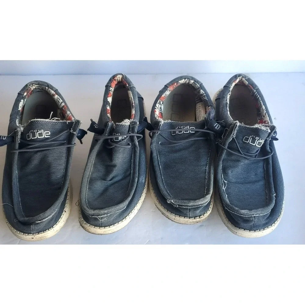 New Original Hey Dude Men's Wally Stretch Loafer‎ Shoes Blue Lot sizes 9&10